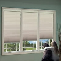DEZ Furnishings QDER380640 Cordless Light Filtering Pleated Shade Ecru 38W x 64L Inches